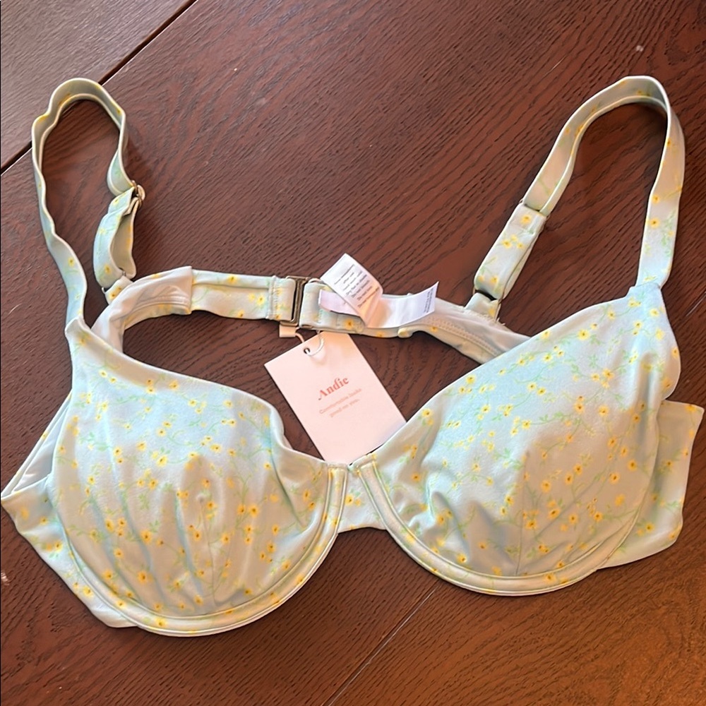 Andie Pastel Yellow Floral Bra NWT